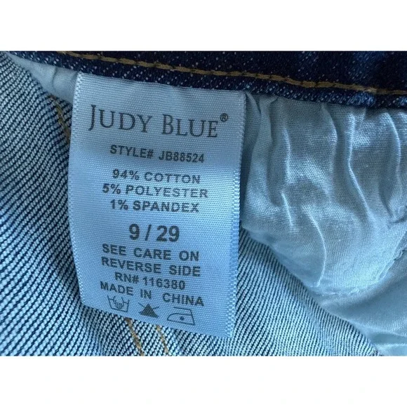 Judy Blue Inseam Panel Two Tone Flare Wide Leg Jeans High Rise Size 9/29 JB88524 - Picture 12 of 15